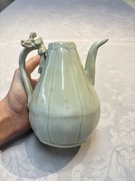 A Chinese qingbai ewer and cover, Yuan