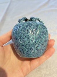 A Chinese fruit-shaped robin's egg-glazed water dropper, 19th C.