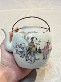 A Chinese famille rose teapot and cover, Tongzhi mark and of the period