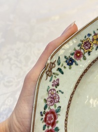 A Chinese famille rose armorial plate with the arms of Clerke for the English market, Qianlong, ca. 1765