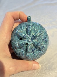 A Chinese fruit-shaped robin's egg-glazed water dropper, 19th C.