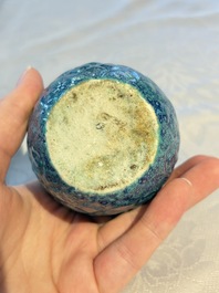 A Chinese fruit-shaped robin's egg-glazed water dropper, 19th C.