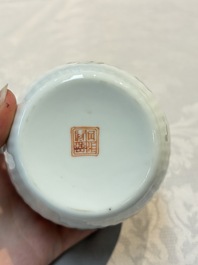 A Chinese famille rose teapot and cover, Tongzhi mark and of the period