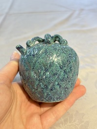A Chinese fruit-shaped robin's egg-glazed water dropper, 19th C.