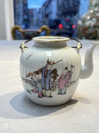 A Chinese famille rose teapot and cover, Tongzhi mark and of the period
