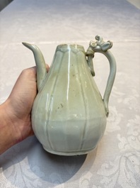 A Chinese qingbai ewer and cover, Yuan