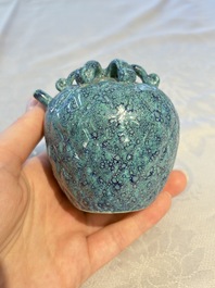 A Chinese fruit-shaped robin's egg-glazed water dropper, 19th C.
