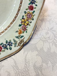 A Chinese famille rose armorial plate with the arms of Clerke for the English market, Qianlong, ca. 1765