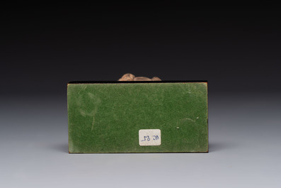 Five Chinese polychrome pottery figures, Sui/Tang/Ming