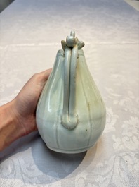A Chinese qingbai ewer and cover, Yuan