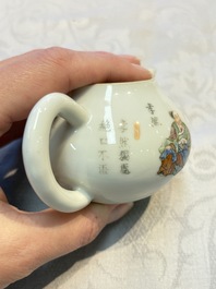 A Chinese famille rose 'Wu Shuang Pu' teapot and cover, 19th C.