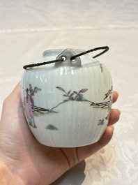A Chinese famille rose teapot and cover, Tongzhi mark and of the period