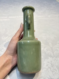 A Chinese celadon-glazed 'Kinuta' vase, Qing