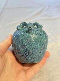 A Chinese fruit-shaped robin's egg-glazed water dropper, 19th C.