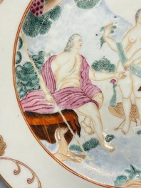 A Chinese famille rose 'The Judgement of Paris' plate, Qianlong