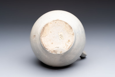 A pewter-mounted stoneware jug, Germany, 18th C.