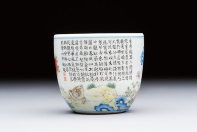 A Chinese famille rose 'Chicken' cup, Qianlong mark, Republic