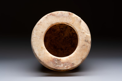 A large Egyptian alabaster jar, probably Middle Kingdom, 1987-1640 B.C.
