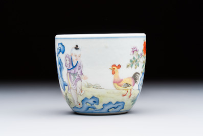 A Chinese famille rose 'Chicken' cup, Qianlong mark, Republic