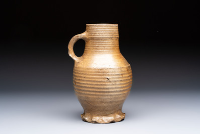 A Siegburg stoneware jug, Germany, 15th C.