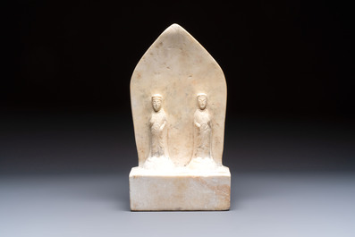 A Chinese inscribed marble stele, Northern Wei style, 20th C.