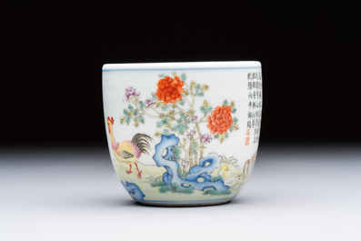 A Chinese famille rose 'Chicken' cup, Qianlong mark, Republic