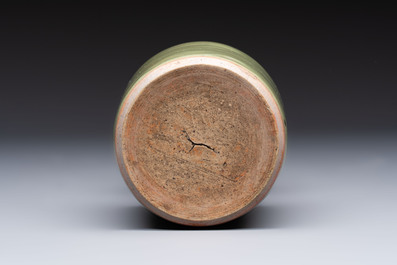 A Chinese celadon-glazed 'Kinuta' vase, Qing