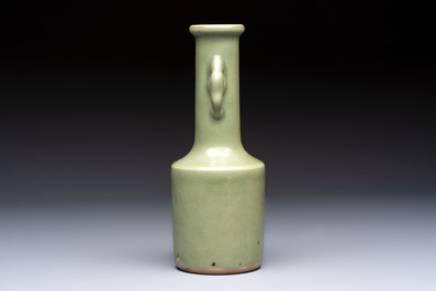 A Chinese celadon-glazed 'Kinuta' vase, Qing