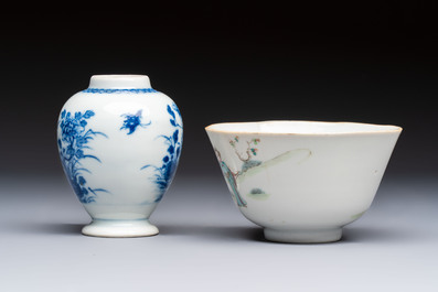 A varied collection of 11 Chinese porcelain wares, Kangxi and later
