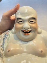 A Chinese famille rose Milefo Buddha, Yu Bingchang Zao 俞炳昌造 mark, Republic