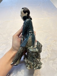 A fine and rare Chinese polychrome figure of a lady, Ye Yunhong Zhi 葉運紅製 mark, Republic