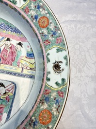 A large Chinese famille rose 'General Yang' basin, Yongzheng