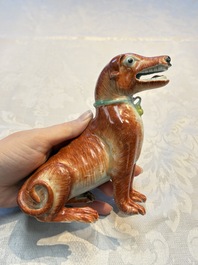 A pair of Chinese polychrome export models of dogs, Qianlong