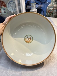 A rare and large Chinese famille rose 'Mythological Subject' punch bowl for the Danish market, Qianlong, ca. 1790