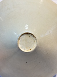 A fine Chinese qingbai conical bowl with incised floral design, Song