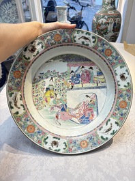 A large Chinese famille rose 'General Yang' basin, Yongzheng