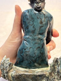 A fine and rare Chinese polychrome figure of a lady, Ye Yunhong Zhi 葉運紅製 mark, Republic