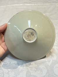 A Chinese qingbai tea bowl with incised floral design, 20th C.