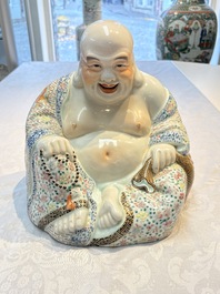 A Chinese famille rose Milefo Buddha, Yu Bingchang Zao 俞炳昌造 mark, Republic