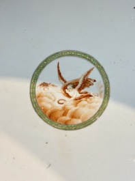 A rare and large Chinese famille rose 'Mythological Subject' punch bowl for the Danish market, Qianlong, ca. 1790