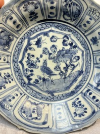 A Chinese 'Kraak' blue and white 'Hatcher Cargo' plate, Wanli