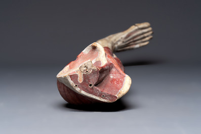 A French anatomical model of a human leg in polychrome papier-m&acirc;ch&eacute;, Maison Auzoux, dated 1947