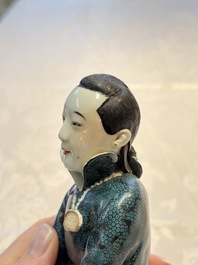 A fine and rare Chinese polychrome figure of a lady, Ye Yunhong Zhi 葉運紅製 mark, Republic