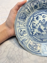 A Chinese 'Kraak' blue and white 'Hatcher Cargo' plate, Wanli