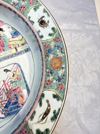 A large Chinese famille rose 'General Yang' basin, Yongzheng