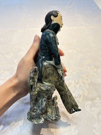 A fine and rare Chinese polychrome figure of a lady, Ye Yunhong Zhi 葉運紅製 mark, Republic
