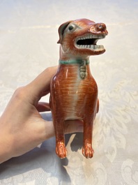 A pair of Chinese polychrome export models of dogs, Qianlong