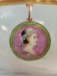 A rare and large Chinese famille rose 'Mythological Subject' punch bowl for the Danish market, Qianlong, ca. 1790