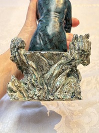 A fine and rare Chinese polychrome figure of a lady, Ye Yunhong Zhi 葉運紅製 mark, Republic