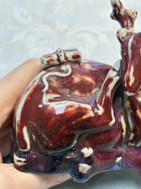 A Chinese flamb&eacute;-glazed deer, 18/19th C.